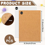 5 PCS Self Adhesive Cork Sheets 8.26×11.8 Inch×1mm | Cork Backing Sheets - Image 3