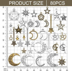 Hicarer 80 Pieces Antique Silver Pendants Charms Pendants Gothic Jewelry Making - Image 2