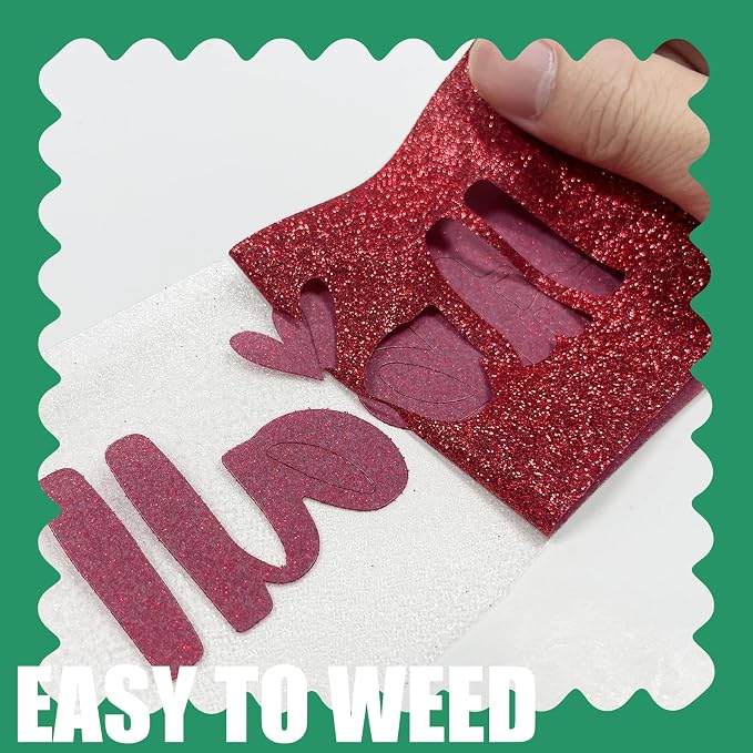 Glitter Iron On 12in X 8ft, HTV Heat Transfer Vinyl | Glitter HTV Easy to Cut & - Image 4