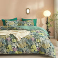 mixinni 100% Cotton Tropical Botanical Green Leaves Duvet Cover Queen Tree by mixinni