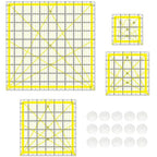 Quilting Rulers, Sewing Rulers, 4 Piece Quilting Square Templates, Acrylic by BSGOGO