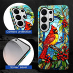 for Samsung Galaxy S26 Ultra Case, Stained Glass Cardinal Bird Pattern Glossy 2 - Image 5