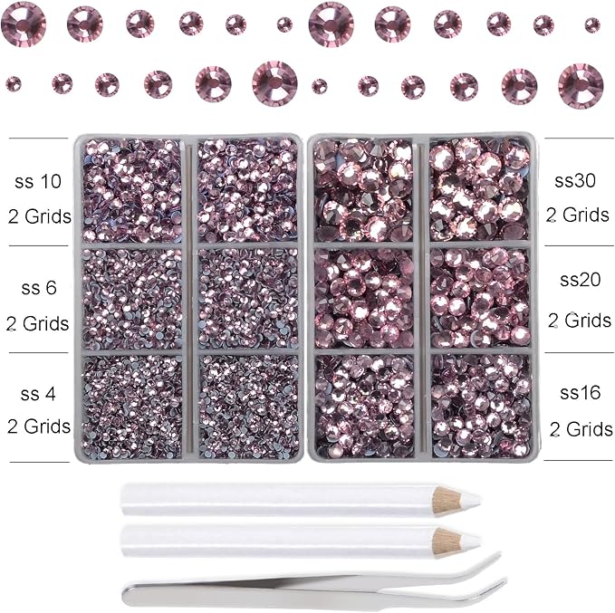 10000Pcs 2-Boxes Mixed Size Hot Fix Round Crystals Gems Glass Stones Hotfix - Image 3