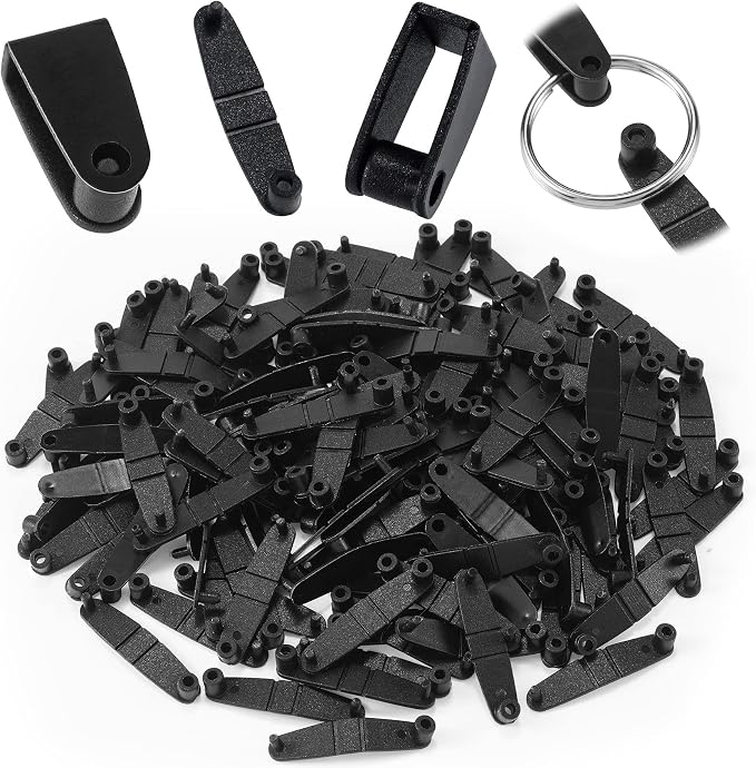 OIIKI 100Pcs Plastic Keychain Clips, Card Holder by OIIKI
