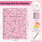 4 Pack Sketch Book, 9 x 12Inch Sketchbook, 68lb/100gsm Spiral Bound Sketch Pad - Image 2