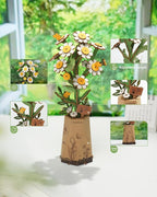 Rowood 3D Puzzles for Adults, DIY Wooden Flower Building Block Set Craft Kit - Image 7