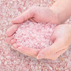 0.88 Lb Rose Quartz Crushed Stones Crystal Chips Bulk, Natural Gemstones by EZEELAI