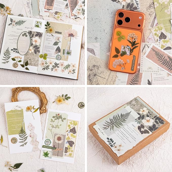 RISYPISY Floral Scrapbook Supplies Kit, Card Making, Art Journal - Image 7