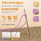 TLKKUE 12 Pcs/3 Sizes Large-Eye Blunt Needles, Steel Yarn Needle - Image 3