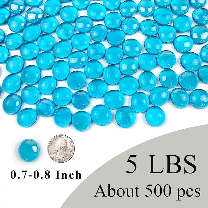 FANTIAN 5Lb Blue Flat Glass Marbles - Image 2