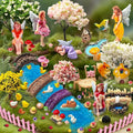 114 Pcs Miniature Fairy Garden Accessories Kit Resin Elves Animal Figurines by Unknown