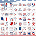 Augshy 56 Pack 4th of July Patriotic Stencils by Augshy