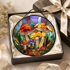 Jungle Mushrooms Acrylic Suncatcher Faux Stained Glass Window Hanging 6.3" | - Image 4