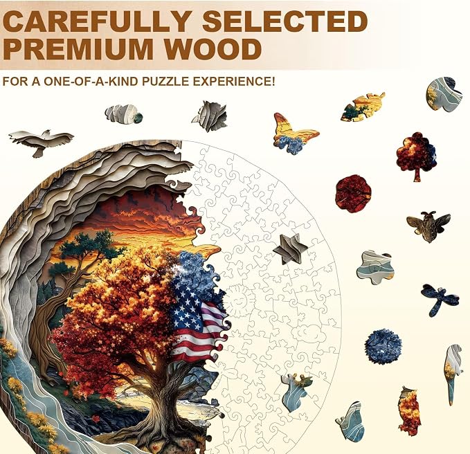 Tree of Life Puzzles Cave Seasons Sunset Nature Landscape Puzzle Adults Gifts - Image 3