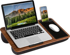LAPGEAR Home Office Lap Desk – Espresso Woodgrain, Fits 15.6” Laptops by LapGear