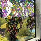 Original Hand Drawn Wisteria Stained Glass Window Border Film, Transparent - Image 2