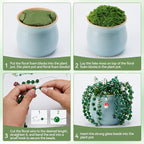 Green Glass Beaded Plant Kit, Forever Plant Beaded Leaf Flower Beads - Image 5