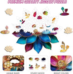 Wooden Puzzles for Adults, Lotus Flower Jigsaw Puzzles 5MM, 200 Pieces Unique - Image 4
