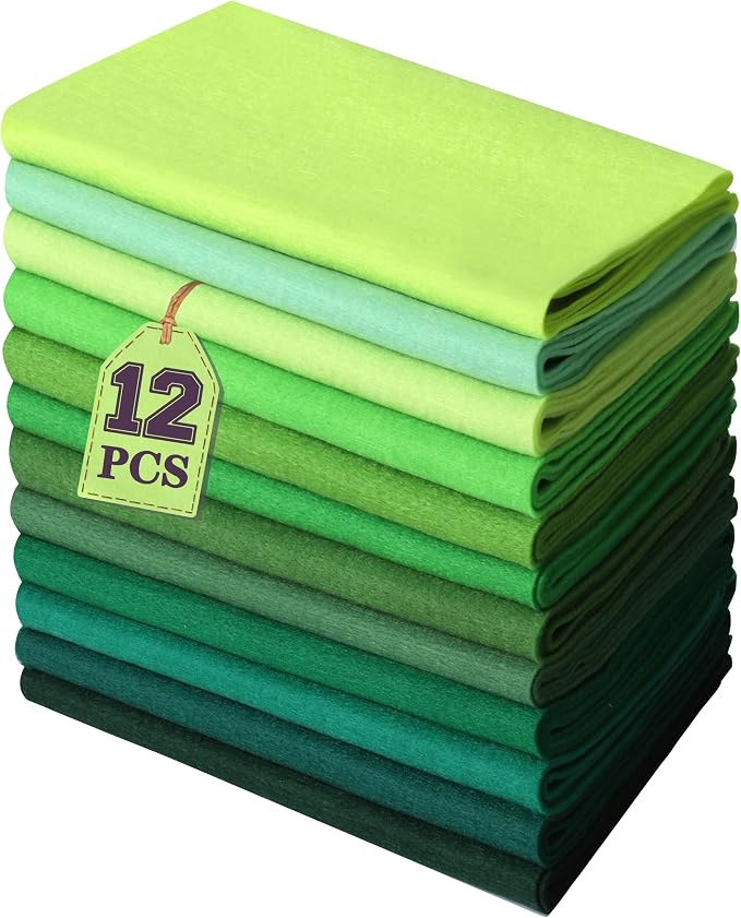 HaoFeiJH 12 Rolls 8"x20" 1.6mm Thick Soft Felt Fabric Sheets – 12 Assorted by HaoFeiJH