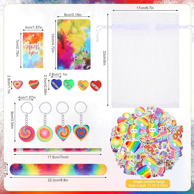 178 Pcs Tie Dye Party Favors Bulk Tie Dye Back to School Gifts - Image 3