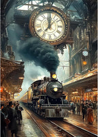 Lxmsja Train Station Diamond Art Kits by Lxmsja