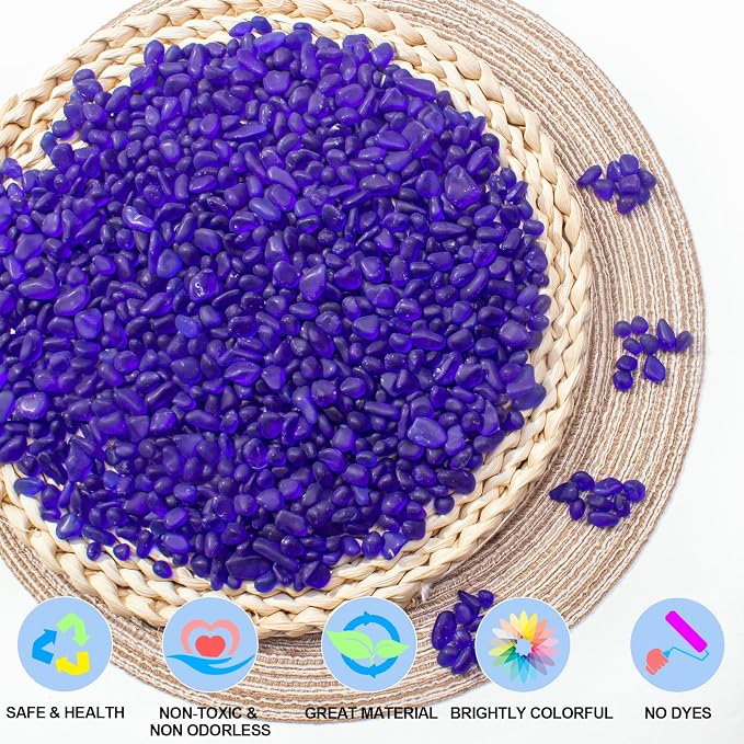 Keedolla 3 Lb Cobalt Blue Frosted Sea Glass Stones Fish Tank Rocks Gravel - Image 2
