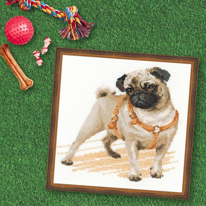 RIOLIS - Pug Dog 1176, Dogs Cross Stitch Kits 9, Counted Cross Stitch Kits - Image 4