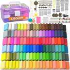 285 Pcs Polymer Clays 120 Bright Colors Oven Bake Clay Non-Sticky Modeling Clay by UZLUbuywithconfidence