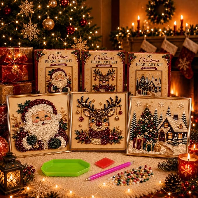 DIY Christmas Pearl Diamond Painting Art Kit by Unknown