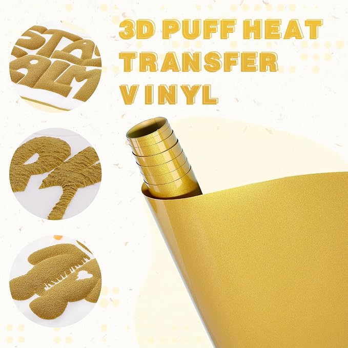 Tintnut Golden Palm Puff Heat Transfer Vinyl Roll, easy cut & weed, stretch - Image 3
