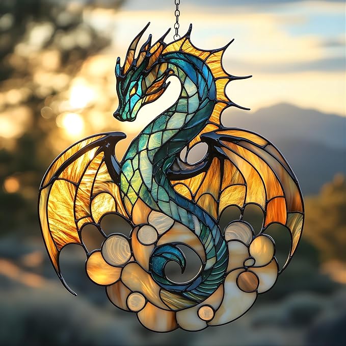 Majestic Dragon Acrylic Suncatcher by Unknown