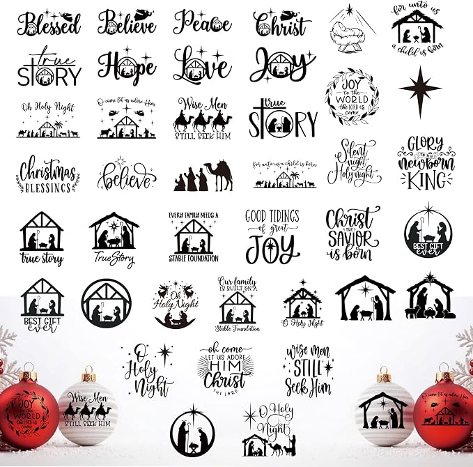 40 Pieces Christmas Nativity Stickers by Huahui