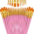 Paint Brushes Set, 24 Pack 240 Pcs Round-Pointed Tip Paintbrushes Nylon Hair by LIDCOM