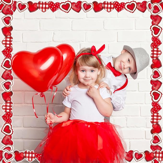FYSUIMU 65.6 Ft Valentine's Day Bulletin Board Borders Vintage Red Heart Shaped - Image 4