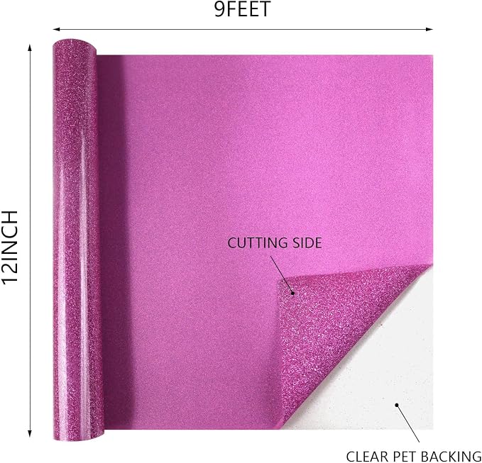 HTVVETUR Glitter HTV Vinyl Rolls Heat Transfer Vinyl - Image 2