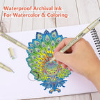 Muchcute 05 Micro Fineliner Drawing Art Pens: 12 Colors 0.45mm Extra Fine Point - Image 5