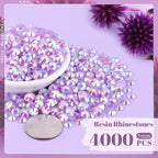 4000PCS 5mm Resin Jelly Rhinestones in Bulk, Bedazzling Flatback Crystals - Image 2
