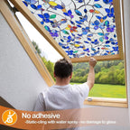 Countewol Colorful Leaf Static Cling Window Film Frosted Stained Glass Privacy - Image 9