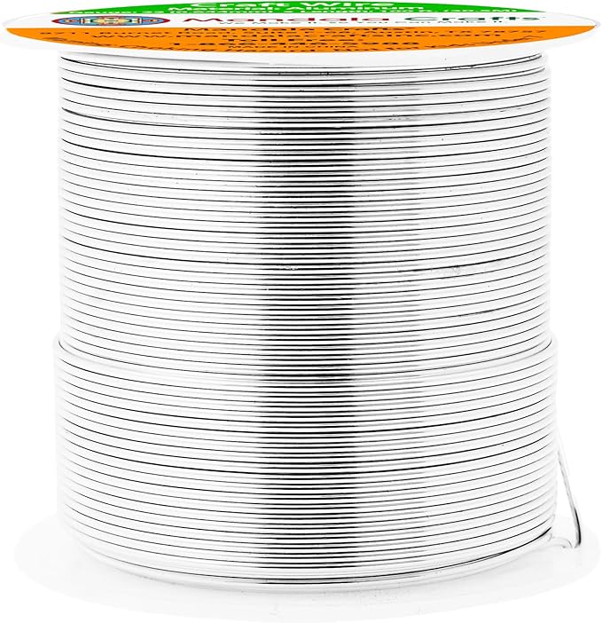 Mandala Crafts 22 Gauge Silver Tone Anodized Aluminum Craft Wire, 100 FT | by MandalaCrafts