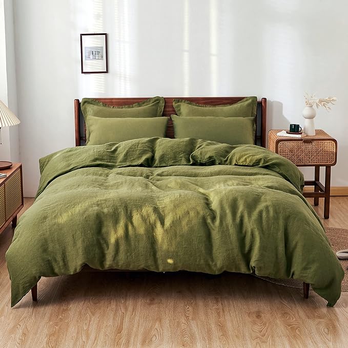 Simple&Opulence 100% Washed Linen Duvet Cover Set 5pcs Basic Style Natural by SimpleOpulence