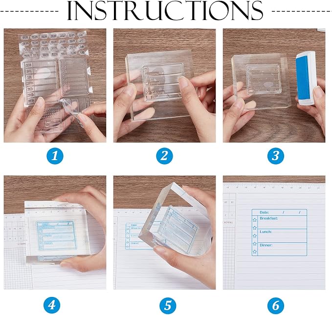 GLOBLELAND Calendar Planner Silicone Clear Stamps 6.3x4.3inch | Month Week Date - Image 3