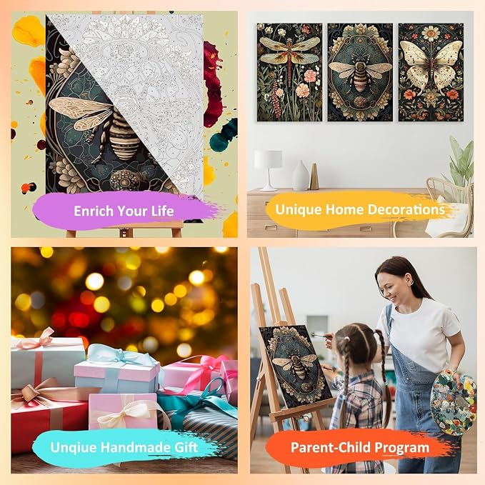 3 Pack Framed Paint by Numbers for Adult - Image 7