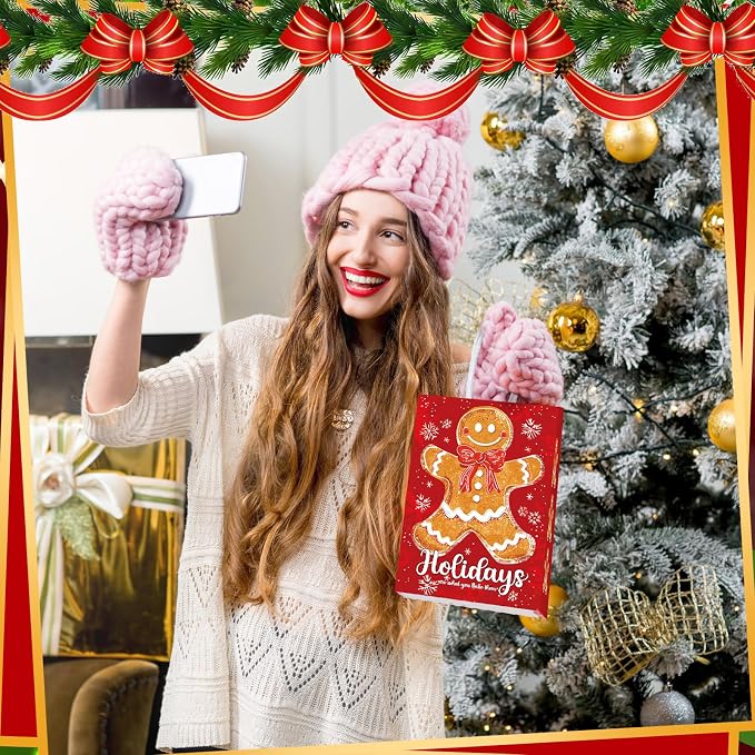 Kolldenn 24 Pcs Christmas Gingerbread Party Favors Bags Christmas Goodie Gift - Image 4