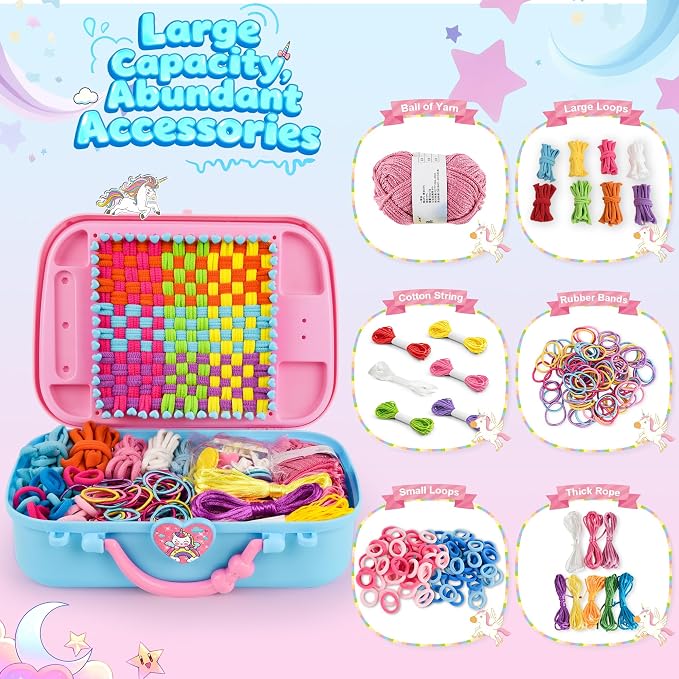 6-in-1 Friendship Bracelet Making Kit, Weaving Loom Kit Toys, 500+ Pcs Craft - Image 6