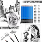 Caliart 176PCS Art Supplies Sketching Kit, 100 Sheets 3-Color Sketch Book | - Image 4