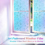 Coavas Rainbow Window Privacy Film, Frosted Glass Static Cling, Decorative - Image 4