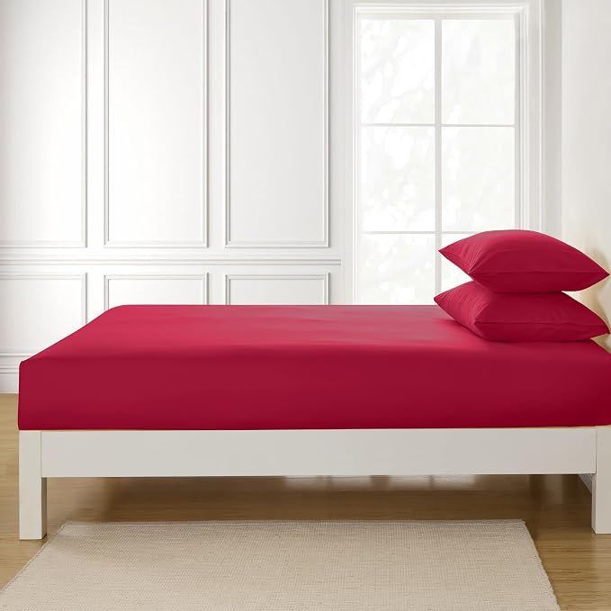 Queen Fitted Sheet Only with Full Elastic & Built in Corner Sheet Straps to - Image 4