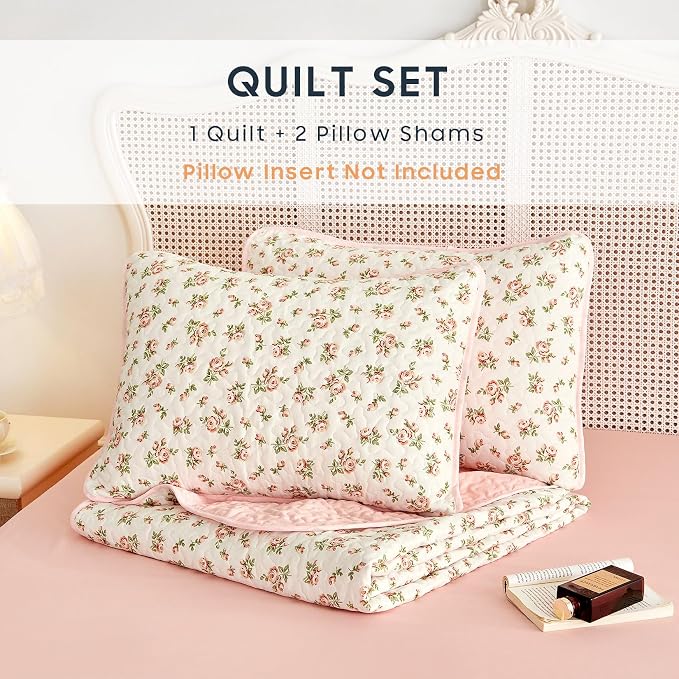 Wake In Cloud - Floral Quilt Set, Coquette Cottagecore Shabby Chic Flower - Image 2
