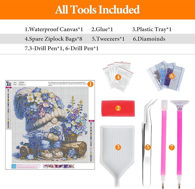 Offito Gnome Diamond Art Kits for Adults, 5D Gnome Diamond Painting Kits for - Image 5