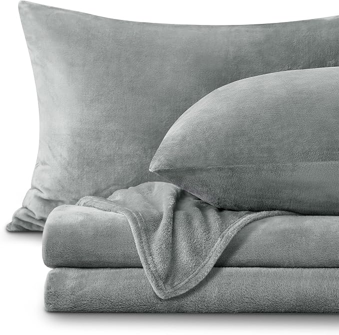 BEDELITE Flannel Sheets Twin Size Grey by BEDELITE